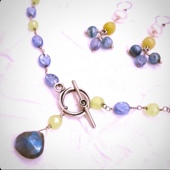 NWOT Artisan Labradorite, Pearl & Jade Necklace - Picture 6 of 7